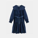 CERA UNA VOLTA MANOLA TUELLE OVERSIZE COLLAR DRESS